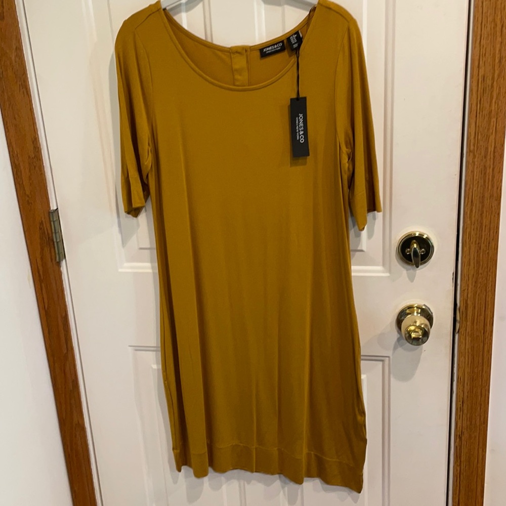 Jones New York Gold Swing Dress Medium